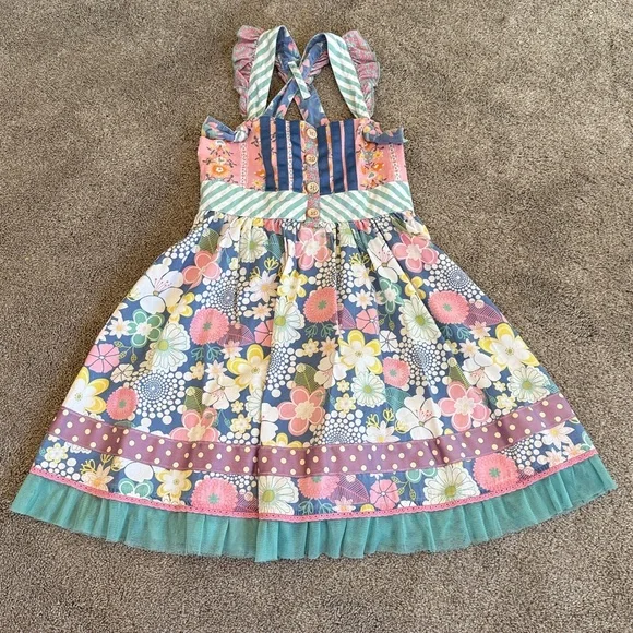 Matilda Jane Pink and Blue Floral Dress - Picture 1 of 8